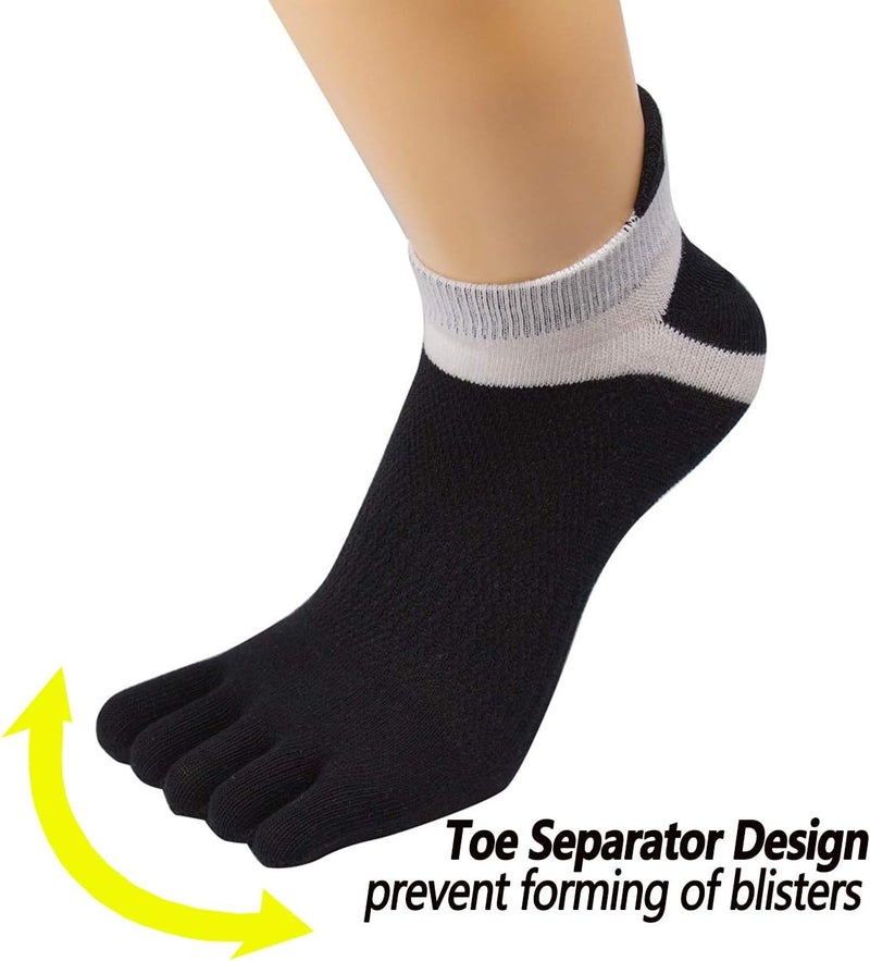 Fasot Women Toe Socks 5 Finger Cotton Wicking Athletic 6 Pack 3 Pack - Image 3